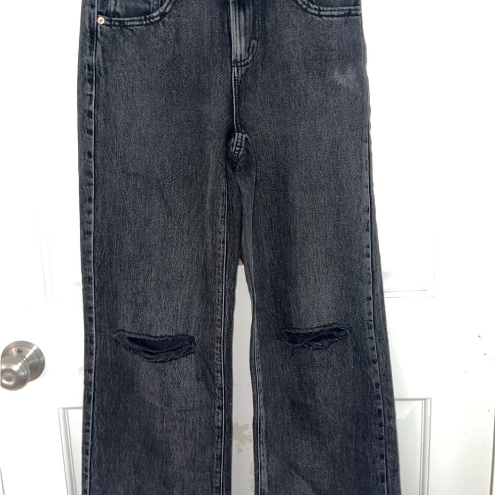 Distressed Black Denim Jeans